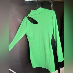 semi turtleneck cutout dress